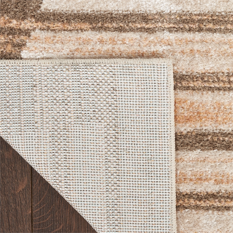 Nourison Astra Machine Washable 5' x 7' Latte Fabric Area Rug