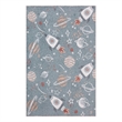 Nourison Astra Machine Washable 3' x 5' Blue Multi-Color Fabric Area Rug
