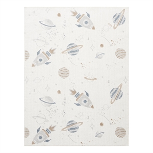 Nourison Astra Machine Washable 4' x 6' Ivory Multi-Color Fabric Area Rug