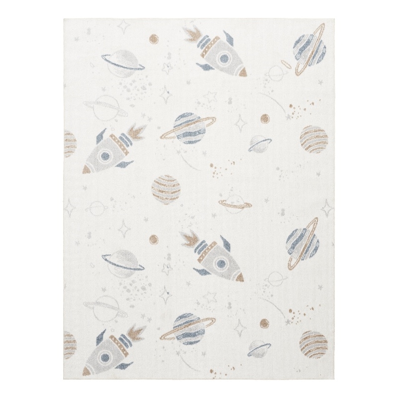 Nourison Astra Machine Washable 5' x 7' Ivory Multi-Color Fabric Area Rug