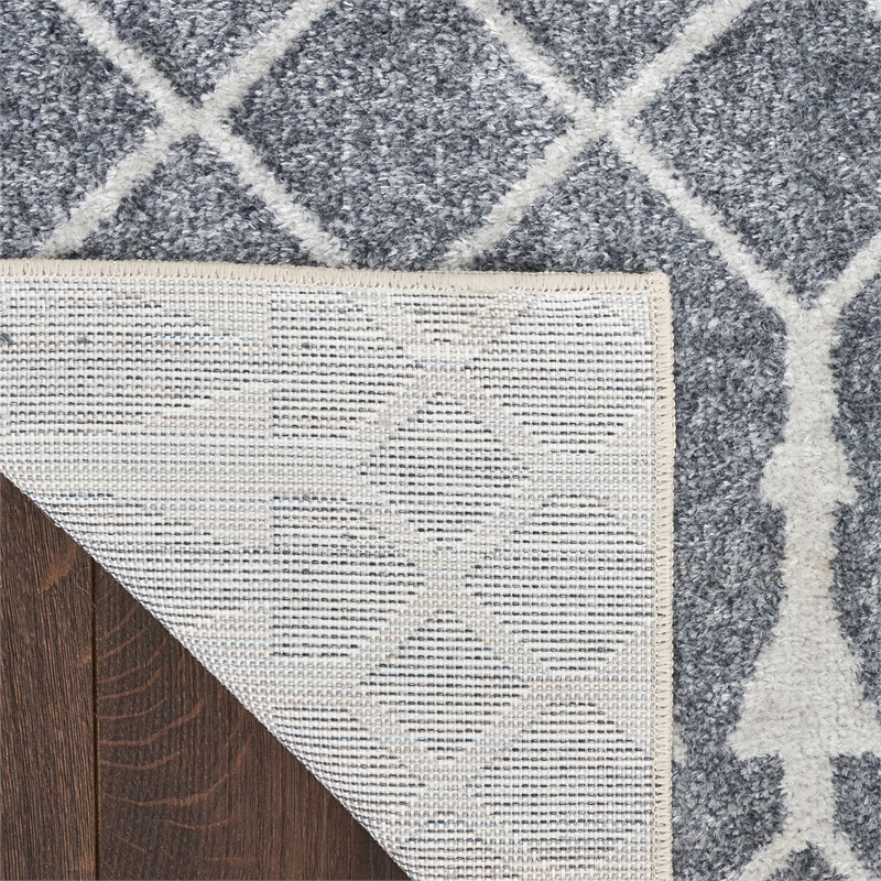 Nourison Astra Machine Washable 6' Runner Denim Fabric Area Rug