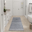 Nourison Astra Machine Washable 6' Runner Denim Fabric Area Rug