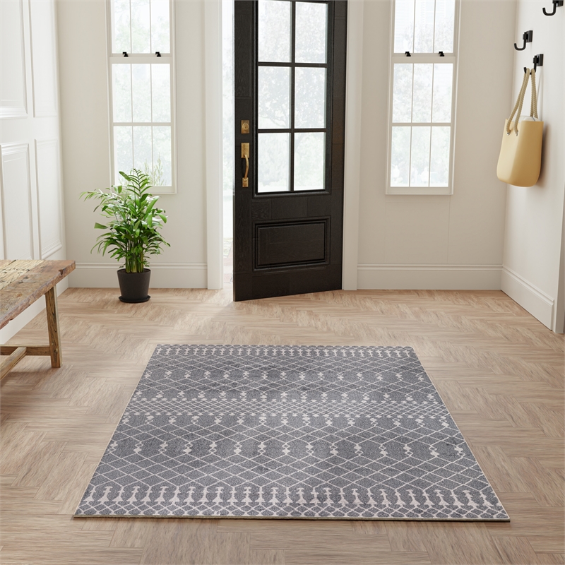 Nourison Astra Machine Washable 5' x 7' Denim Fabric Area Rug