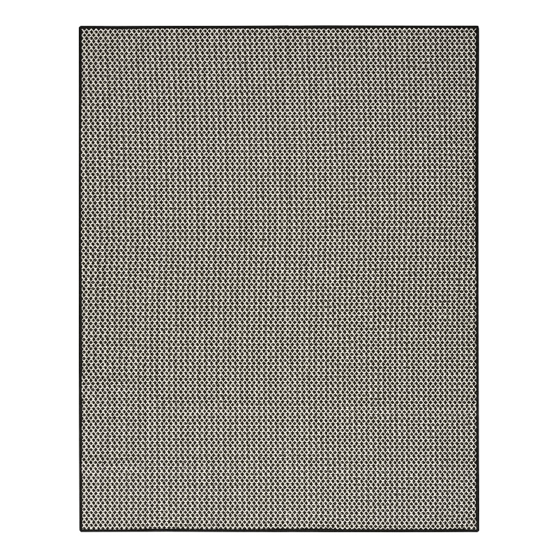 Nourison Courtyard 10' x 14' Black White Fabric Area Rug