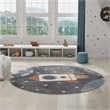 Nourison Astra Machine Washable 8' x Round Sky Blue Fabric Area Rug