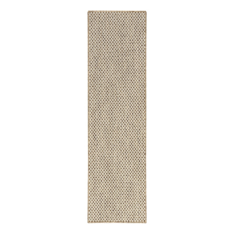 Nourison Courtyard 6' Runner Jute Ivory Fabric Area Rug