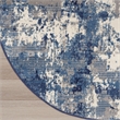 Nourison Grafix 8' x Round Navy Blue Fabric Area Rug