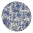 Nourison Grafix 8' x Round Navy Blue Fabric Area Rug