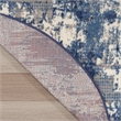 Nourison Grafix 5' x Round Navy Blue Fabric Area Rug