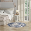 Nourison Grafix 5' x Round Navy Blue Fabric Area Rug