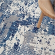 Nourison Grafix 5' x Round Navy Blue Fabric Area Rug