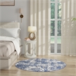 Nourison Grafix 5' x Round Navy Blue Fabric Area Rug