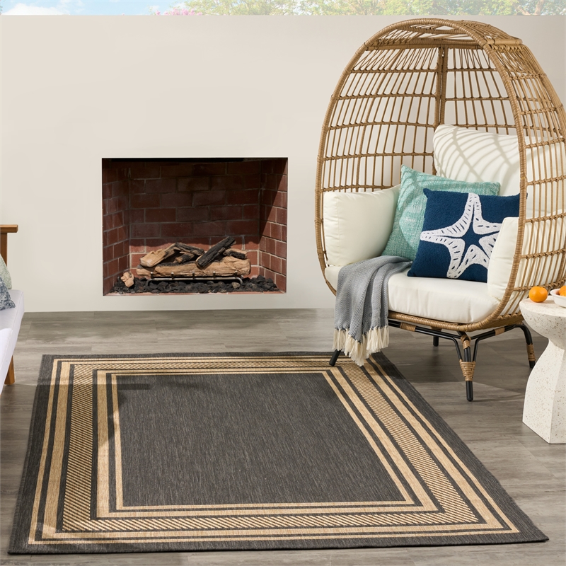 Nourison Horizon 4' x 6' Charcoal Fabric Area Rug