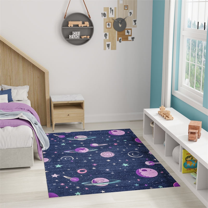 Nourison Imagination 4' x 5' Black Fabric Area Rug
