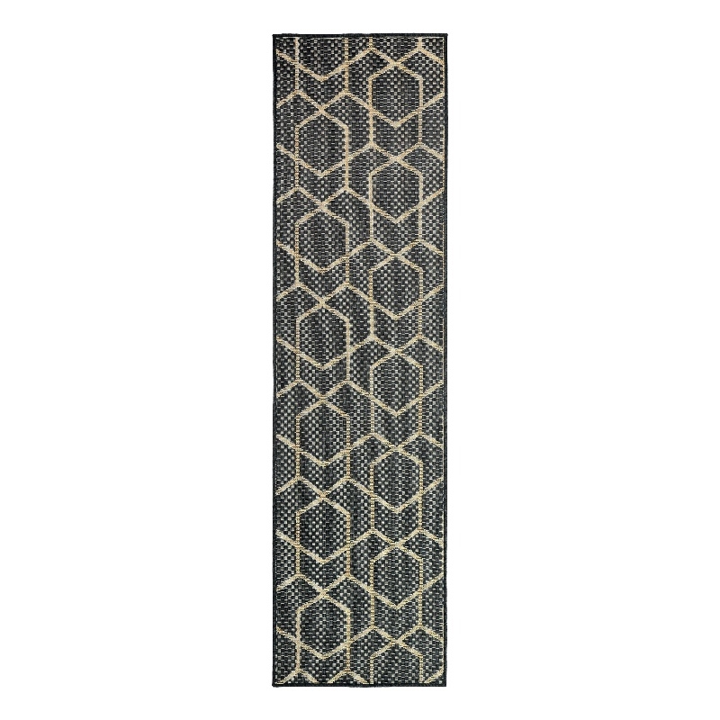 Nourison Horizon 6' Runner Charcoal Fabric Area Rug
