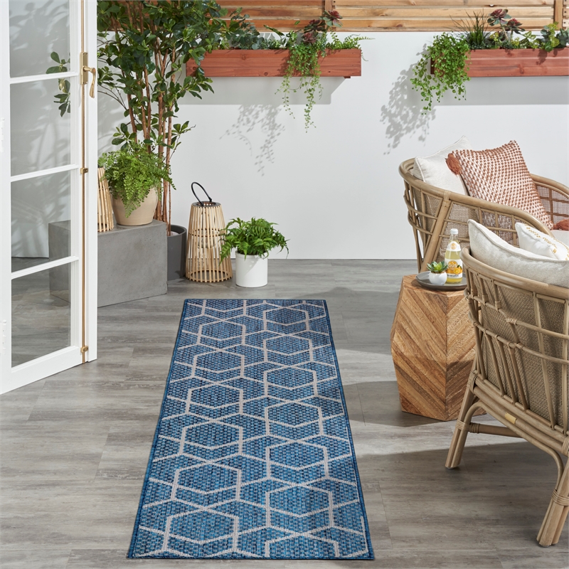 Nourison Horizon 8' Runner Denim Fabric Area Rug