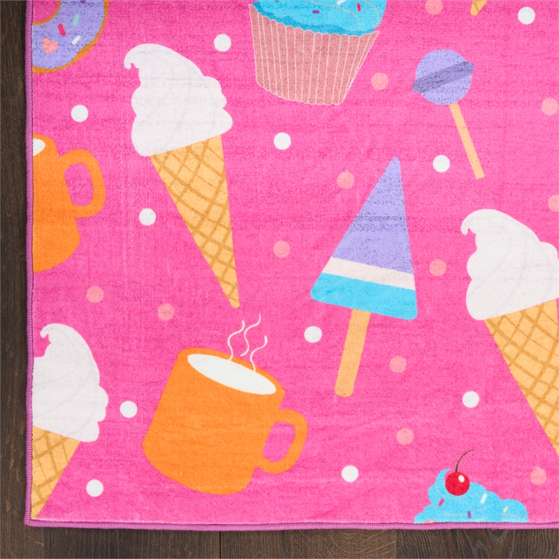 Nourison Imagination 5' x 7' Pink Multi-Color Fabric Area Rug