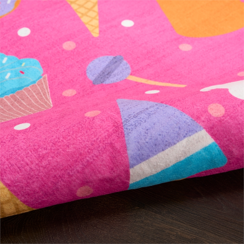 Nourison Imagination 5' x 7' Pink Multi-Color Fabric Area Rug