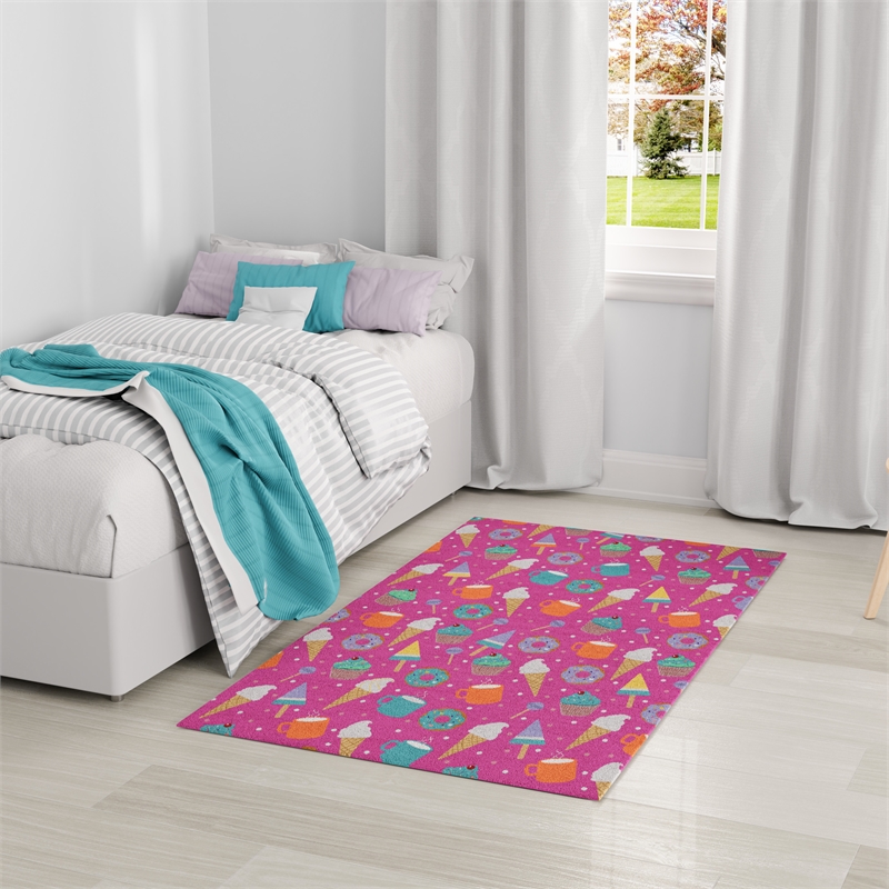 Nourison Imagination 5' x 7' Pink Multi-Color Fabric Area Rug