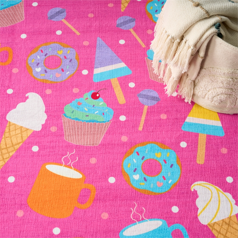 Nourison Imagination 5' x 7' Pink Multi-Color Fabric Area Rug