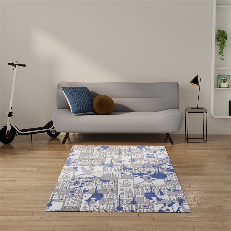 Nourison Imagination 5' x 7' Blue Fabric Area Rug