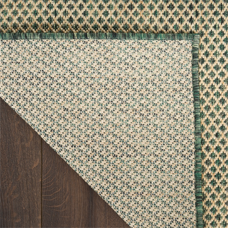 Nourison Courtyard 5' x 7' Green Fabric Area Rug