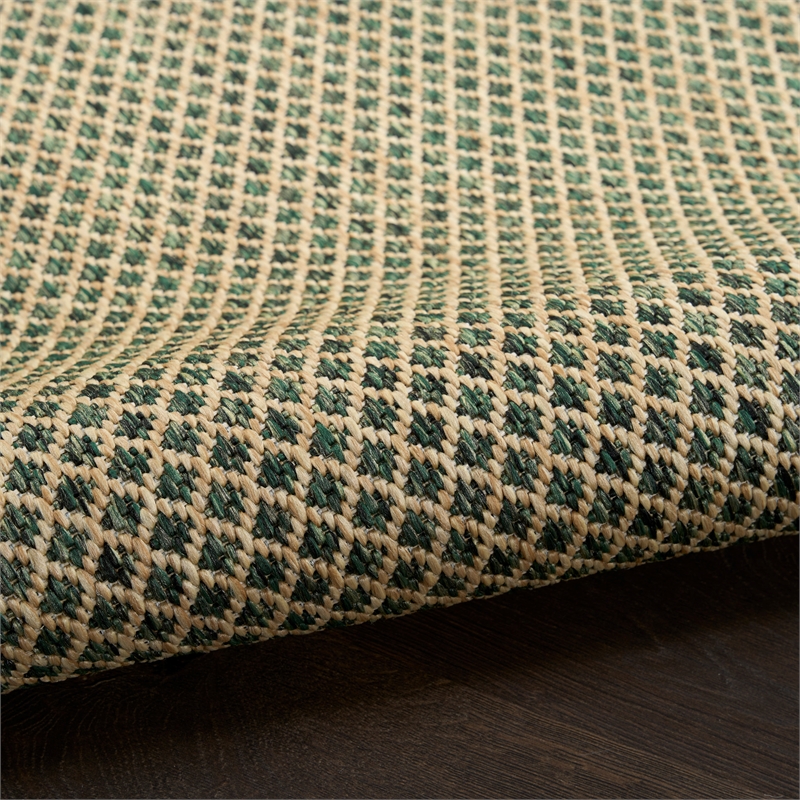 Nourison Courtyard 5' x 7' Green Fabric Area Rug