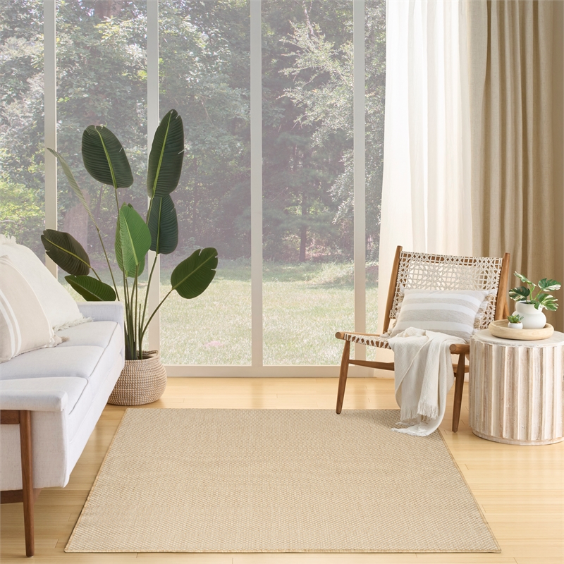 Nourison Courtyard 4' x 6' Jute Ivory Fabric Area Rug