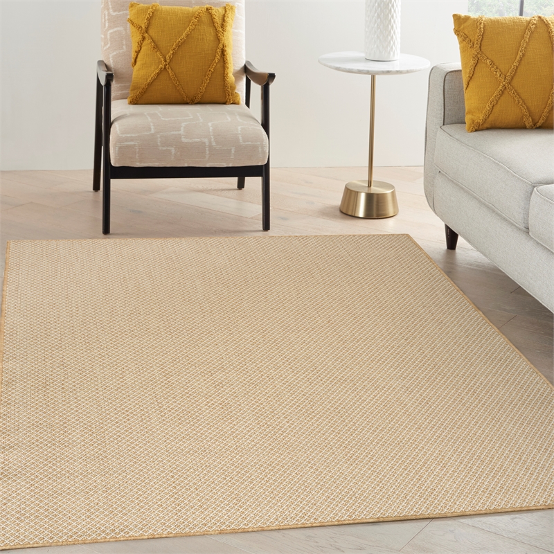 Nourison Courtyard 4' x 6' Jute Ivory Fabric Area Rug