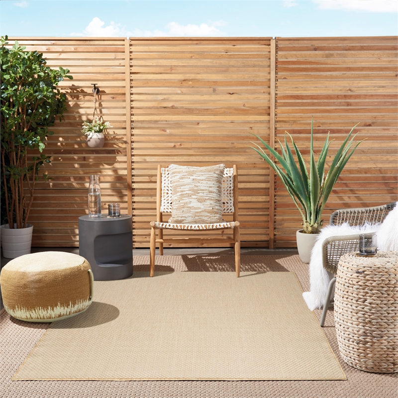 Nourison Courtyard 4' x 6' Jute Ivory Fabric Area Rug