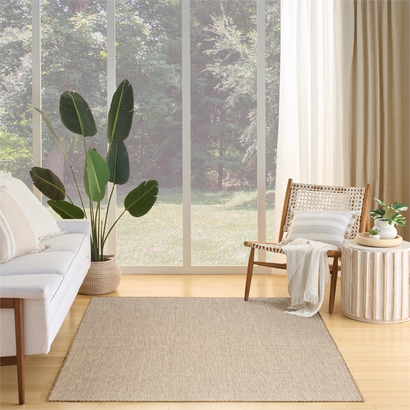 Nourison Courtyard 5' x 7' Jute Ivory Fabric Area Rug