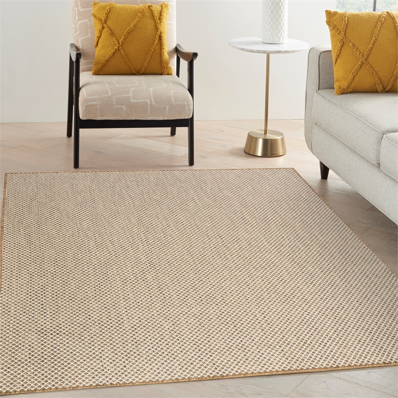 Nourison Courtyard 5' x 7' Jute Ivory Fabric Area Rug
