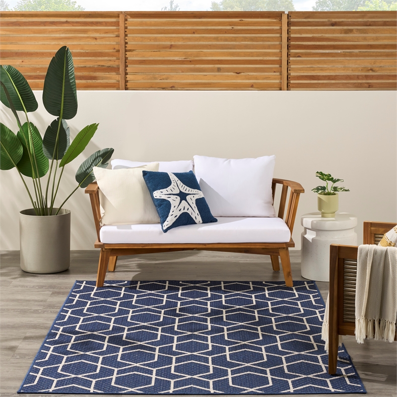Nourison Horizon 5' x 7' Navy Fabric Area Rug