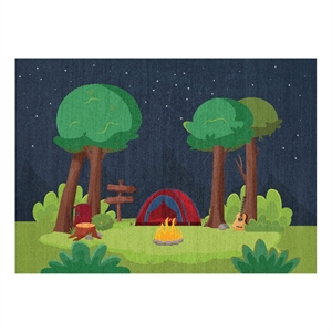Nourison Imagination 4' x 6' Navy Multi-Color Fabric Area Rug