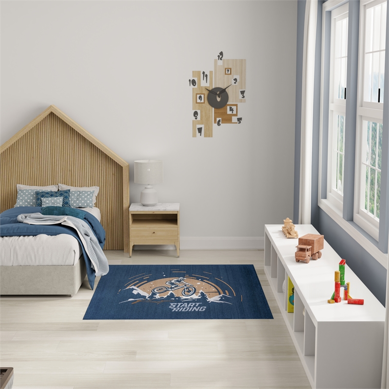 Nourison Imagination 4' x 6' Blue Fabric Area Rug
