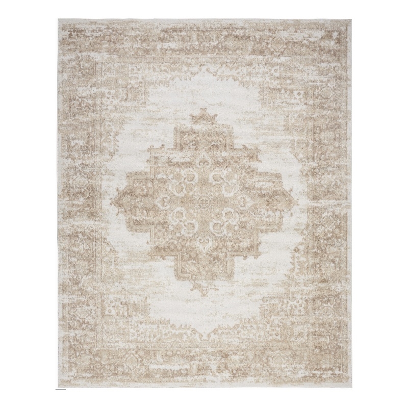Nourison Grafix 4' x 6' Ivory Beige Fabric Area Rug