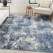 Nourison Grafix 4' x 6' Navy Blue Fabric Area Rug
