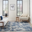 Nourison Grafix 4' x 6' Navy Blue Fabric Area Rug
