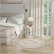 Nourison Grafix 5' x Round Ivory Beige Fabric Area Rug
