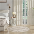 Nourison Grafix 5' x Round Ivory Beige Fabric Area Rug