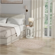 Nourison Grafix 5' x Round Beige Fabric Area Rug
