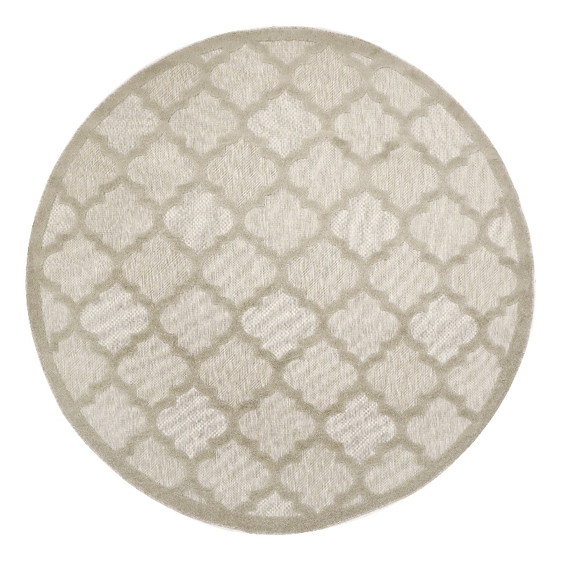 Nourison Easy Care 8' x Round Cream Fabric Area Rug