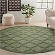 Nourison Easy Care 8' x Round Green Fabric Area Rug