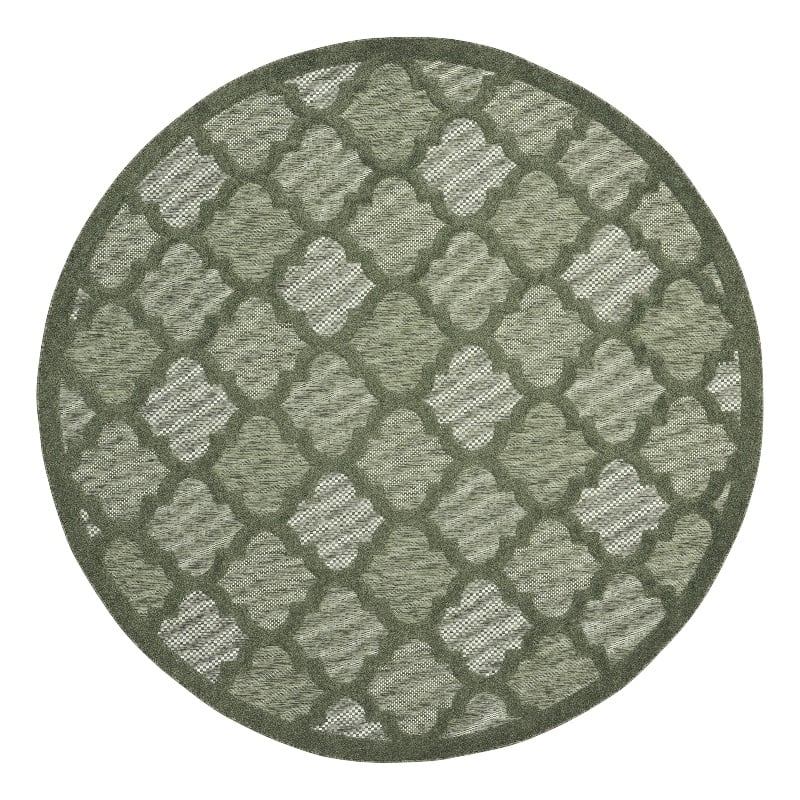 Nourison Easy Care 8' x Round Green Fabric Area Rug