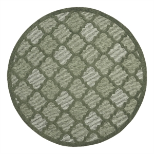 Nourison Easy Care 8' x Round Green Fabric Area Rug