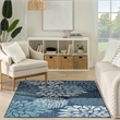 Nourison Garden Oasis 5' x 7' Navy Fabric Area Rug