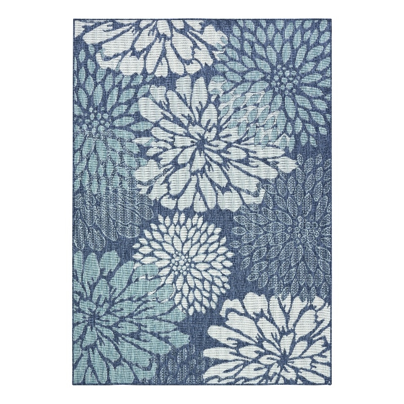 Nourison Garden Oasis 5' x 7' Navy Fabric Area Rug