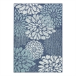 Nourison Garden Oasis 5' x 7' Navy Fabric Area Rug