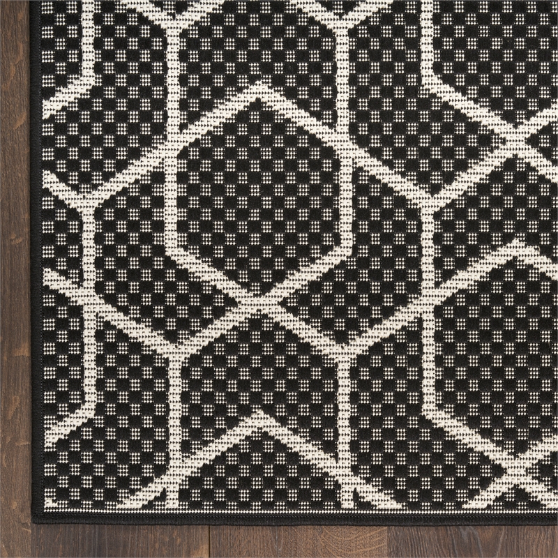 Nourison Horizon 4' x 6' Black Fabric Area Rug