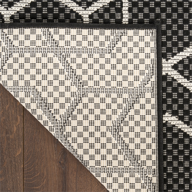 Nourison Horizon 4' x 6' Black Fabric Area Rug